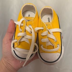 Converse Kids Yellow Canvas Low-Top Sneakers with White Laces